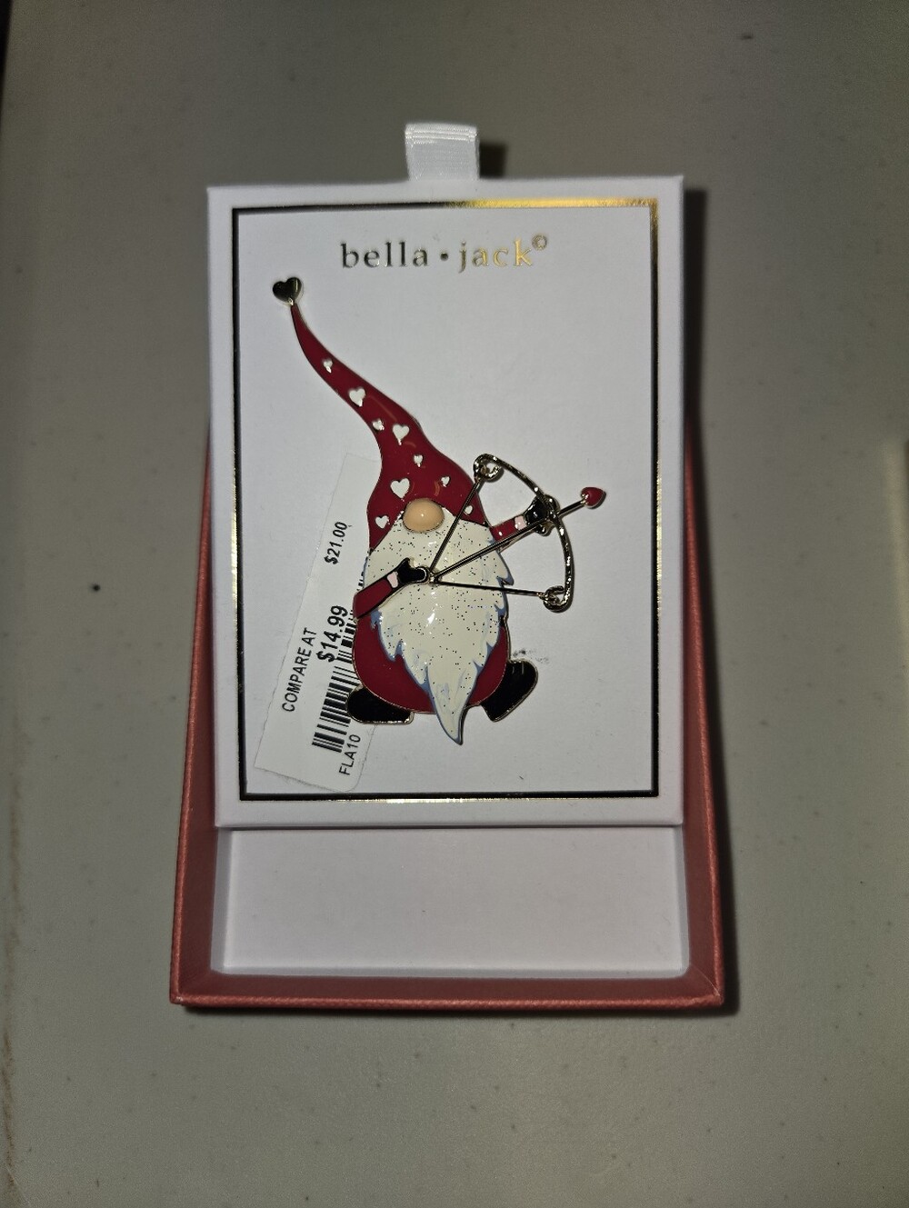 bella+jack Red Gnome Bow Accent Pin